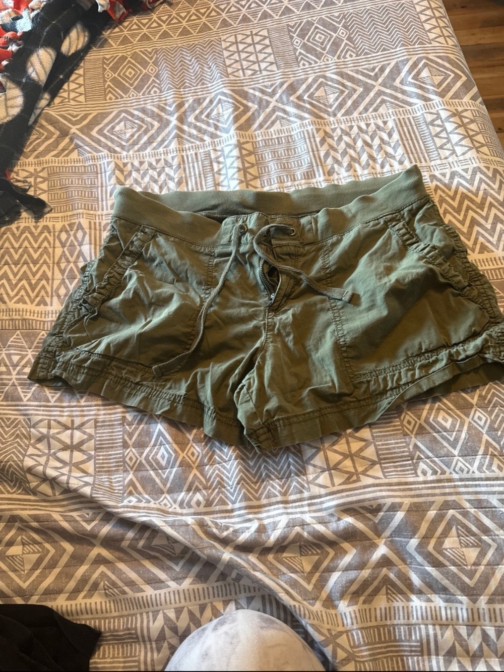 a.n.a Olive Green Drawstring Cargo Shorts